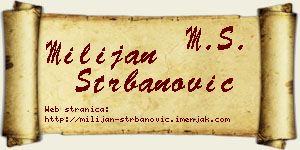 Milijan Štrbanović vizit kartica